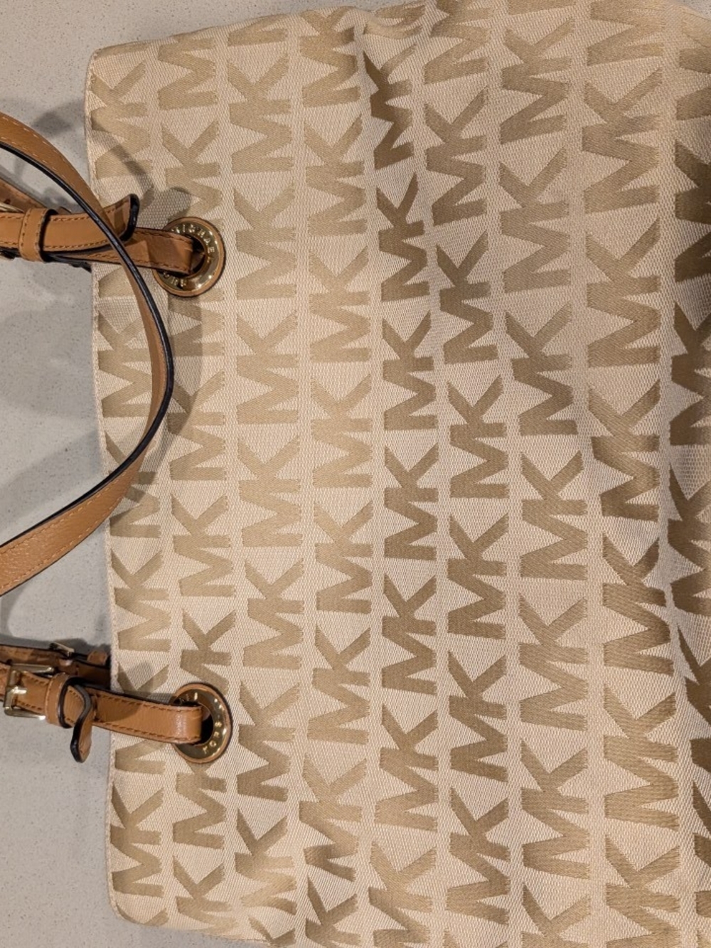 Michael Kors Beige Signature Canvas Tote
